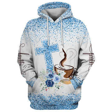 FUNSTUFFPRINT 3D Fueled By Coffee And Jesus 3D Hoodie and Zip Hoodie