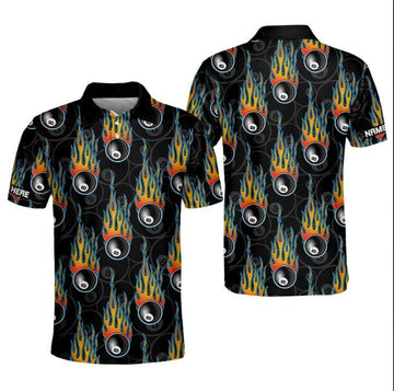 Custom Funny 8 Ball Pool Billiard Polo shirt, Custom name Billiard uniform, Billiard clothing