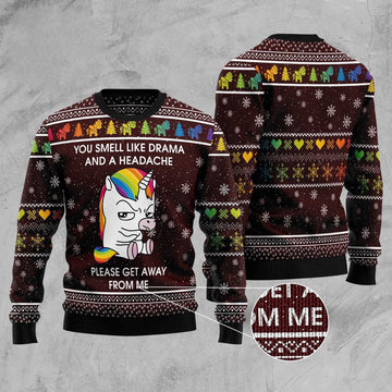 FUNSTUFFPRINT Funny Unicorn Ugly Christmas Sweater, Christmas Sweater, Ugly Sweater, Funny Xmas Sweaters Ugly Sweater