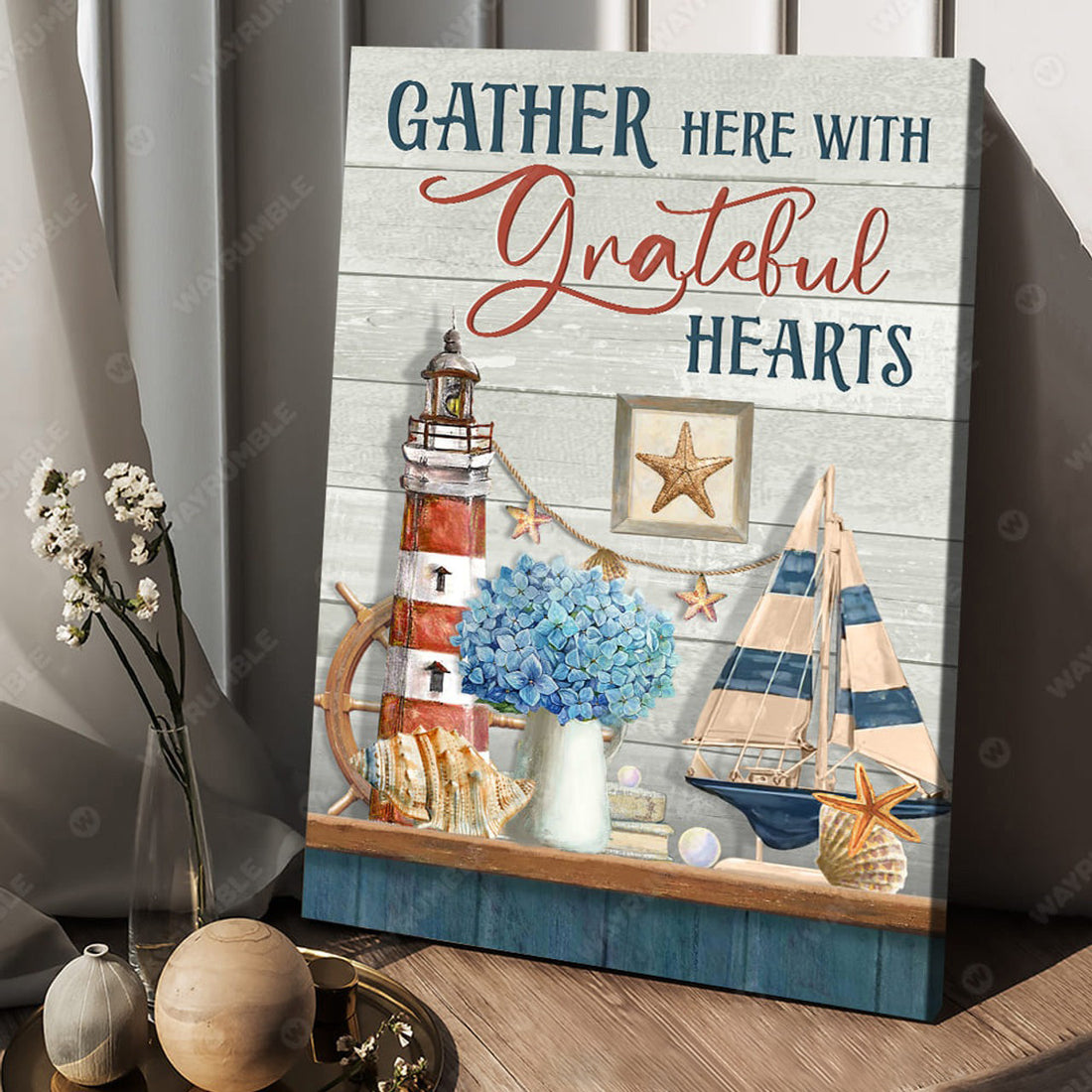 Gather Here With Gratefull Hearts, Sailor Poster Poster and Canvas