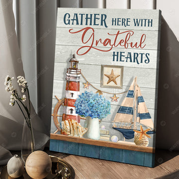 Gather Here With Gratefull Hearts, Sailor Poster Poster and Canvas