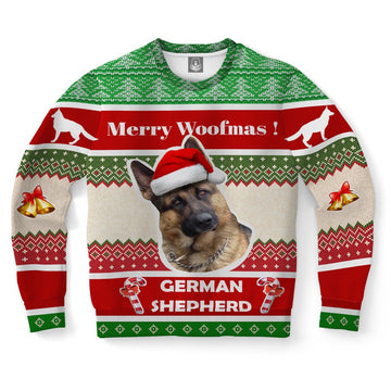 FUNSTUFFPRINT German Shepherd Dog Ugly Christmas Sweater, Christmas Sweater, Ugly Sweater, Funny Xmas Sweaters Ugly Sweater
