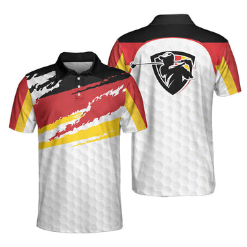 German Flag Short Sleeve Golf Polo Shirt, Black Wet Paint Golfing Polo Shirt, Best Golf Shirt For Men