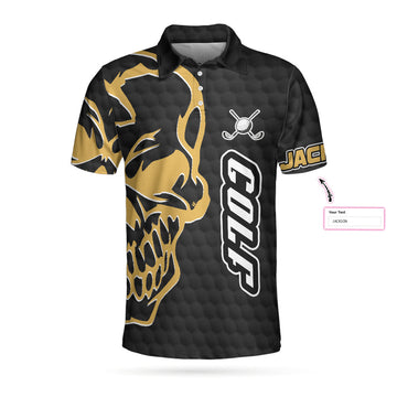 Custom Personalized Black Skull Golf Men Polo Shirt, Getting Old Living Fine Golf Custom Shirt For Men, Gift For Golfers