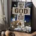 Give It To God And Go To Sleep Canvas Posters - Farm Cattle Night Sleep Star Sky Canvas Posters - Christian Wall Posters - Religious Wall Decor