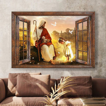 God And Lamb, Daughter And God, Window Poster, Poster Decor Poster and Canvas