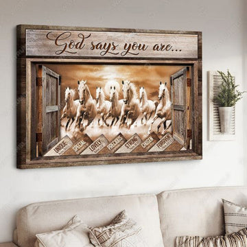God Says You Are Horse Unque Special Lovely Precious Strong Chosen Forgiven Poster and Canvas