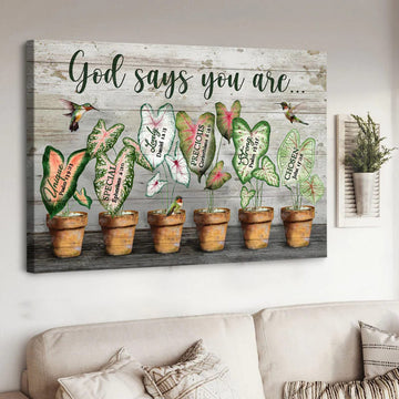 God Says You Are Unique Special Lovely Precious Strong Chosen, Hummingbird Poster Poster and Canvas