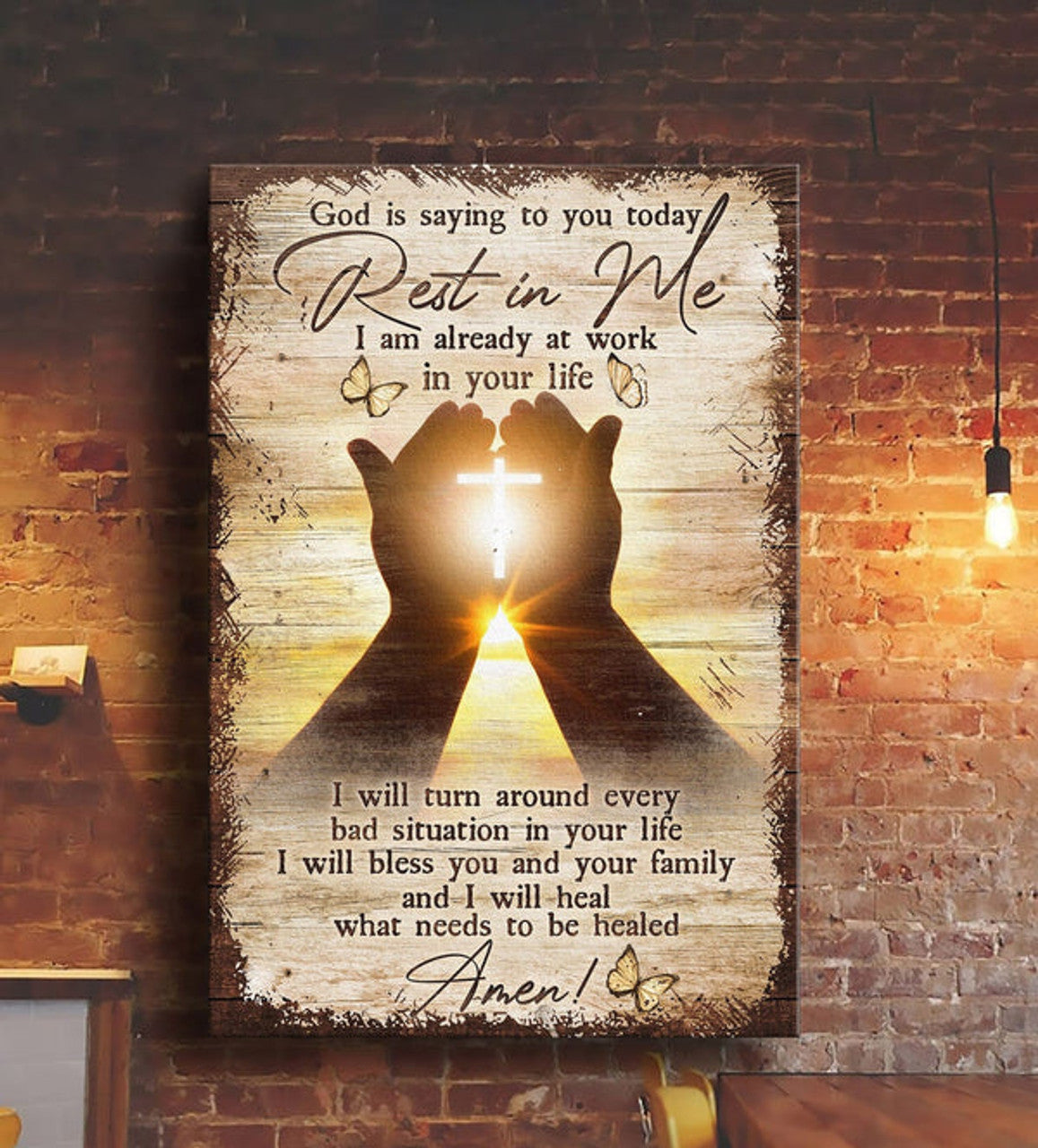God Is Saying To You Today Rest In Me Canvas Posters - Christian Wall Posters - Religious Wall Decor