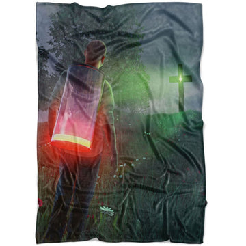 FUNSTUFFPRINT God Is The Plug Fleece Blanket - Christian Blanket - Bible Verse Blanket
