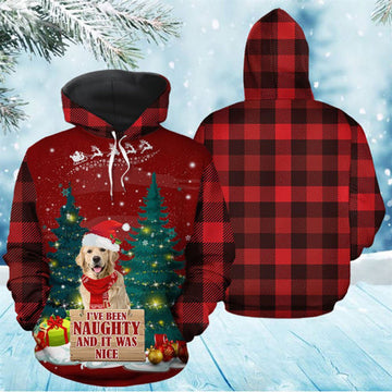 FUNSTUFFPRINT 3D Golden Retriever Naughty All Over 3D Hoodie and Zip Hoodie