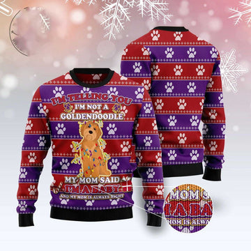 FUNSTUFFPRINT Goldendoodle Baby Christmas Ugly Christmas Sweater, Christmas Sweater, Ugly Sweater, Funny Xmas Sweaters Ugly Sweater