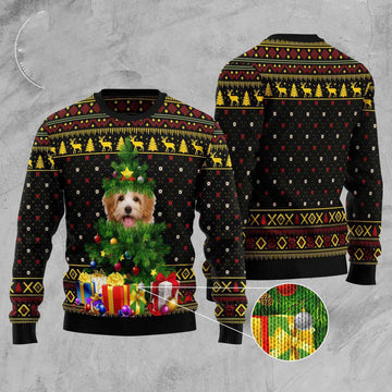FUNSTUFFPRINT Goldendoodle Pine Ugly Christmas Sweater, Christmas Sweater, Ugly Sweater, Funny Xmas Sweaters Ugly Sweater