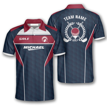 Custom Patriotic Red Blue Sports Style Custom Golf Polo Shirts for Men