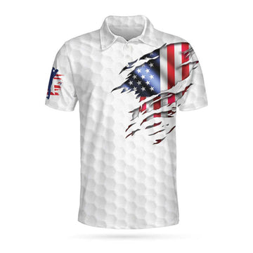 3D Print Golf Shirts For Men, Golf American Flag Polo Shirt, Usa Flag Golf Shirt, Patriotic Golfer Shirt
