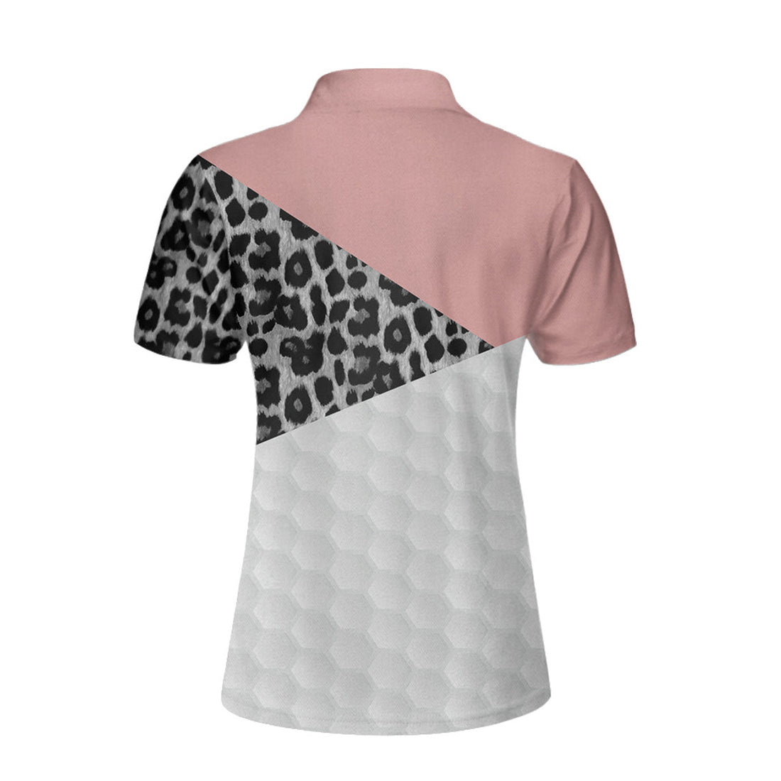 Golf Ball Texture With Leopard Pattern Golf Short Sleeve Women Polo Shirt, Golf Shirt For Female Golfers