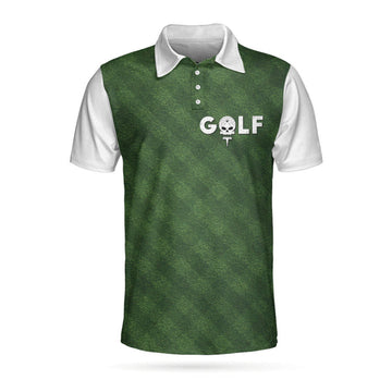 Golf Green Background Polo Shirt, Classic Green Golf Shirt For Men, Cool Gift For Golfers