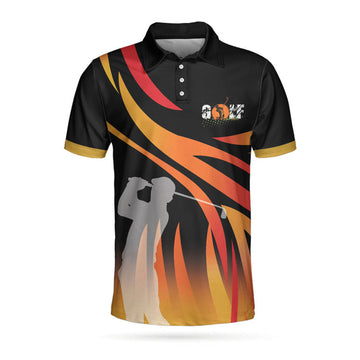 Golf In Passion Golf Polo Shirt, Black Flame Golf Shirt For Men, Cool Gift For Golfers