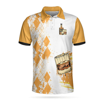 Golfing And Drinking Solve My Problems Polo Shirt, Argyle Pattern Whisky Polo Shirt, Wine Golf Shirt For Men