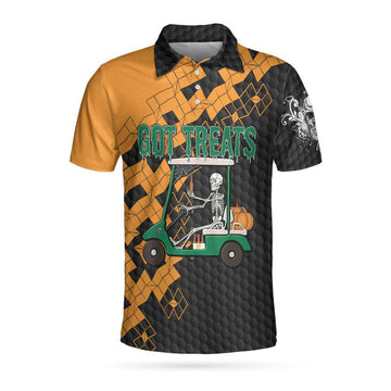 Got Golf And Got Treat Skull Golf Polo Shirt, Halloween Golf Shirt For Men, Halloween Gift For Golfers