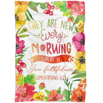 FUNSTUFFPRINT Great Is Your Faithfulness Lamentations 323 Fleece Blanket - Christian Blanket - Bible Verse Blanket