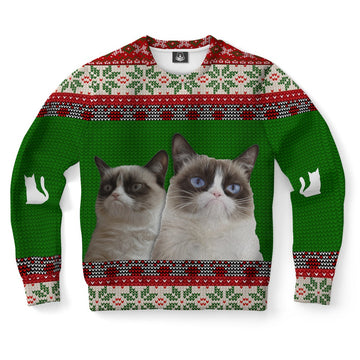 FUNSTUFFPRINT Grumpy Cat Ugly Christmas Sweater, Christmas Sweater, Ugly Sweater, Funny Xmas Sweaters Ugly Sweater
