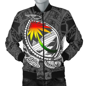 FUNSTUFFPRINT Guam Men's Bomber Jacket - Polynesian Turtle Style - Bomber Jacket