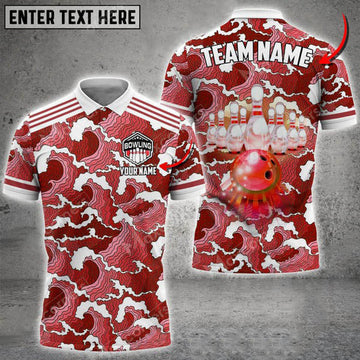 Custom Tsunami Bowling And Pins Customized Name 3D Shirt, Gift For Bowler