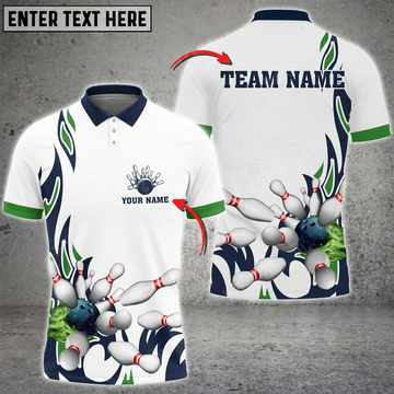 Custom Fire Bowling And Pins Flame Pattern Multicolor Option Customized Name 3D Shirt, Gift For Bowling Lovers