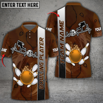 Custom Bowling And Pins Heart Fire Multicolor Option Customized Name 3D Shirt, Idea Gift For Bowler