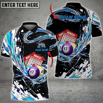 Custom Breath Of Water Bingo Multicolor Option Customized Name 3D Polo Shirt, Gift for Bowler