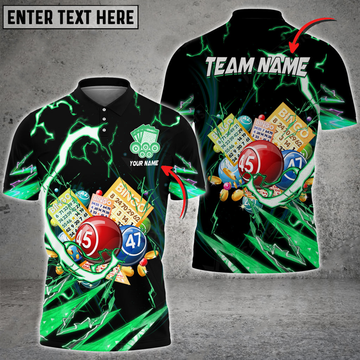 Custom Bingo Breath Of Thunder Multicolor Option Customized Name 3D Polo Shirt, Idea Gift for Bowling Lover
