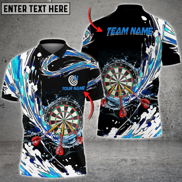 Custom Breath Of Water Darts Multicolor Option Personalized Name 3D Polo Shirt, Gift for Dart Player