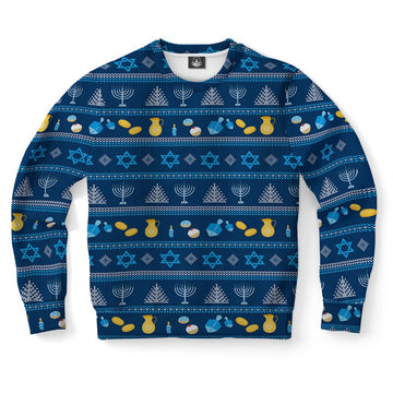 FUNSTUFFPRINT Hanukkah Pattern Ugly Christmas Sweater, Christmas Sweater, Ugly Sweater, Funny Xmas Sweaters Ugly Sweater