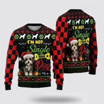 FUNSTUFFPRINT Happy Havanese Dog Ugly Christmas Sweater For Men And Women, Gift For Christmas, Best Winter Christmas Outfit Ugly Sweater