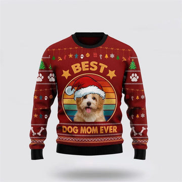 FUNSTUFFPRINT Havanese Best Dog Mom Ever Ugly Christmas Sweater For Men And Women, Gift For Christmas, Best Winter Christmas Outfit Ugly Sweater