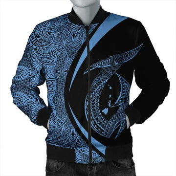 FUNSTUFFPRINT Hawaii Fish Hook Polynesian Bomber Jacket - Circle Style Pastel - AH - R 3D Bomber Jacket
