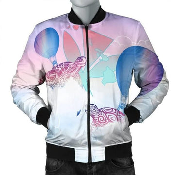 FUNSTUFFPRINT Hawaii Kanaka Map Horizon Turtle Bomber Jacket - AH - R Bomber Jacket