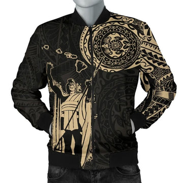 FUNSTUFFPRINT Hawaii King Kanaka Maoli Men's 3D Bomber Jacket