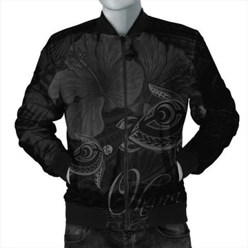 FUNSTUFFPRINT Hawaii Turtle Ohana Hibiscus Poly Bomber Jacket