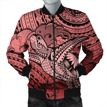FUNSTUFFPRINT Hawaii Turtle Wave Bomber Jacket - News Style Red - AH - R Bomber Jacket