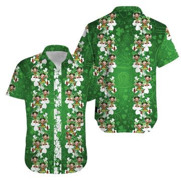 Hawaiian Aloha Shirts Irish St Patrick's Day Leprechaun Shamrock