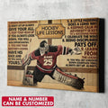 Custom Hockey Poster, Hockey Life Lesson Don’t Let Up Always Give Your All Keep Your Head Up Poster and Canvas