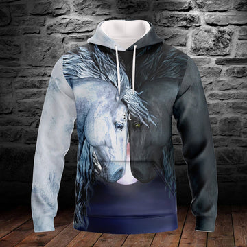 FUNSTUFFPRINT Horse Full Print 3D Hoodie and Zip Hoodie
