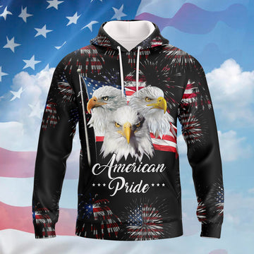 FUNSTUFFPRINT Eagle American Pride - Independence Day Is Coming 3D Hoodie and Zip Hoodie