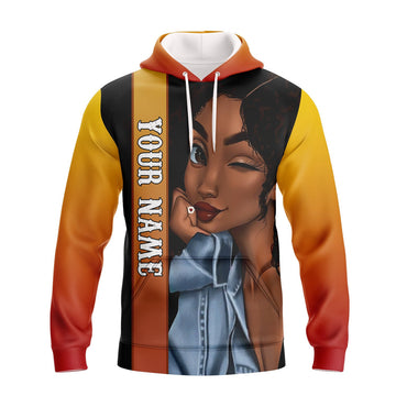 FUNSTUFFPRINT African Girl - Personalized Name 3D Hoodie and Zip Hoodie