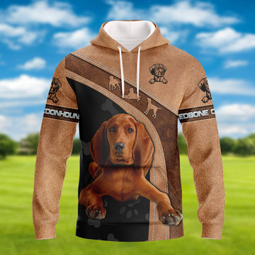 FUNSTUFFPRINT Redbone Coonhound 3D Hoodie and Zip Hoodie