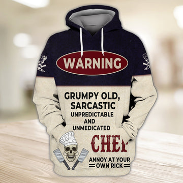 FUNSTUFFPRINT Chef 451 3D Hoodie and Zip Hoodie
