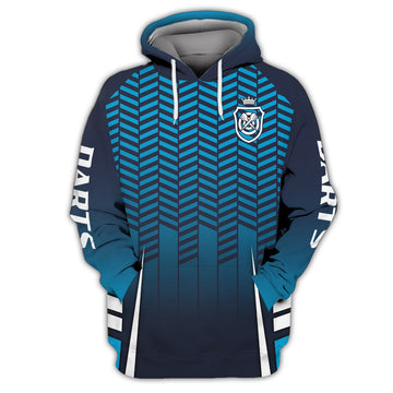 FUNSTUFFPRINT Dart Board Blue 3D Hoodie and Zip Hoodie