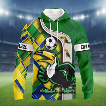 FUNSTUFFPRINT Brazil Fans Toucan Design Shirt 3D Tshirt For The Brazil Fans 3D Hoodie and Zip Hoodie